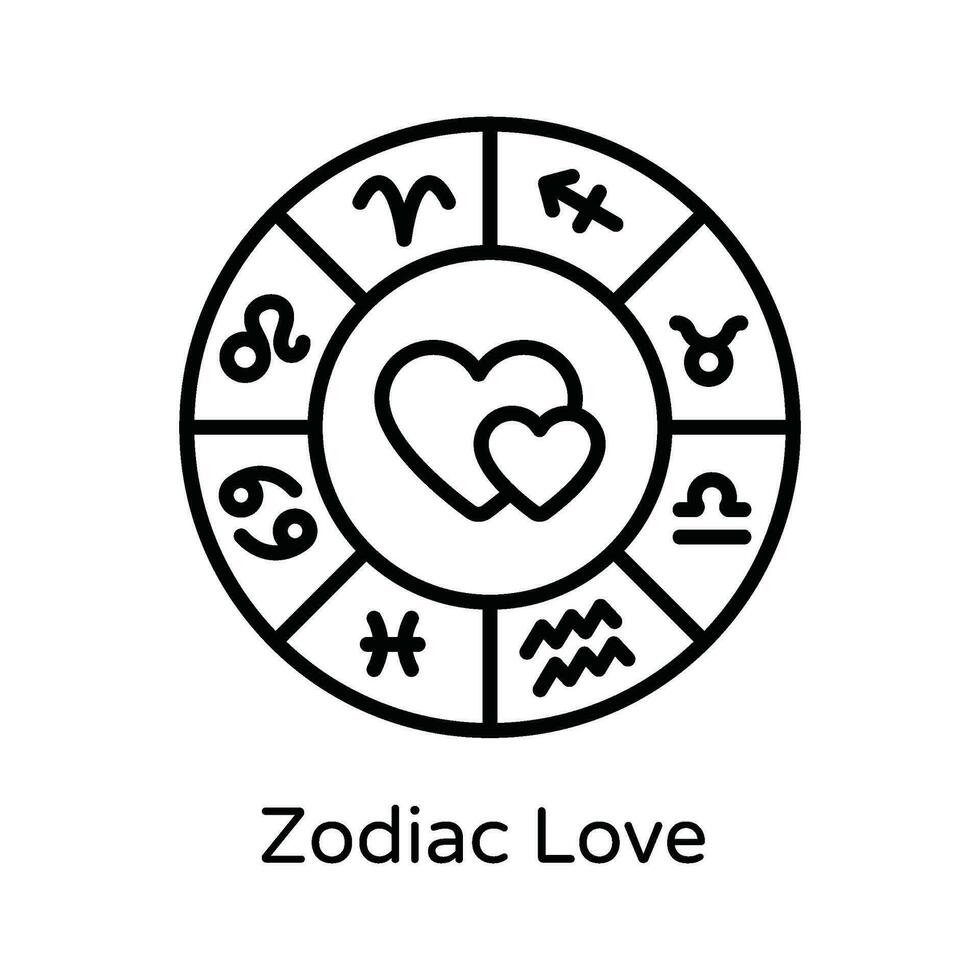 Zodiac Love Vector  outline Icon Design illustration. Astrology And Zodiac Signs Symbol on White background EPS 10 File