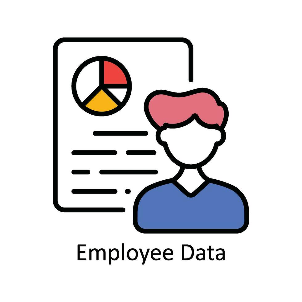 Employee Data Vector Fill outline Icon Design illustration. Product Management Symbol on White background EPS 10 File