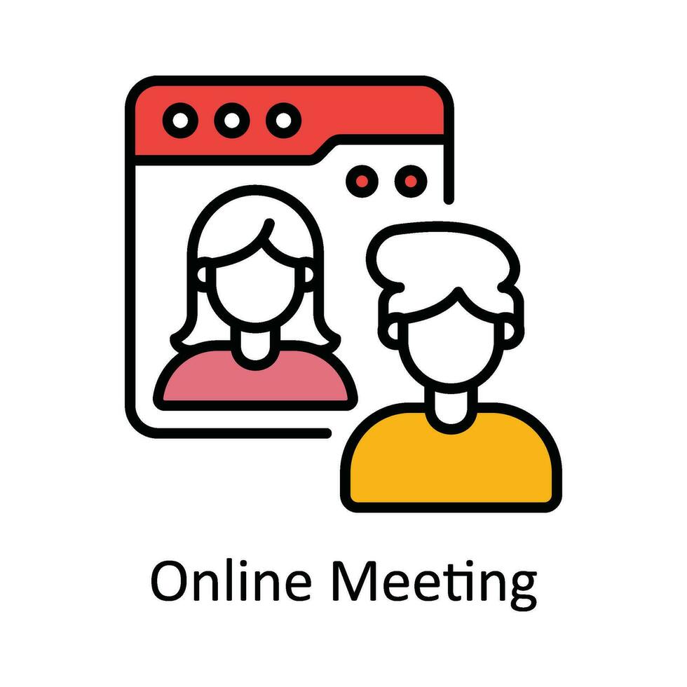 Online Meeting Vector  Fill outline Icon Design illustration. Online streaming Symbol on White background EPS 10 File