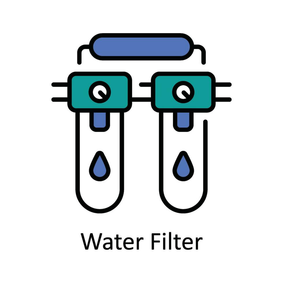 Water Filter Vector Fill outline Icon Design illustration. Home Repair And Maintenance Symbol on White background EPS 10 File