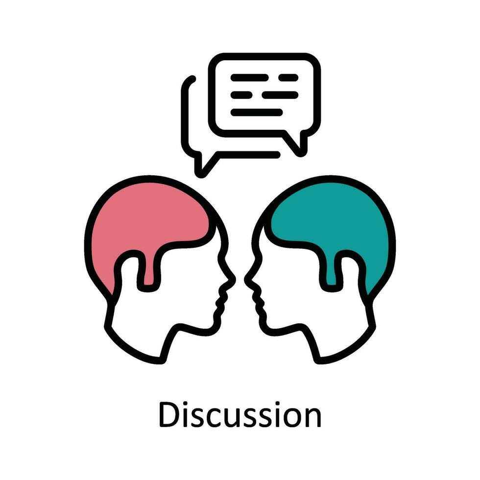 Discussion Vector Fill outline Icon Design illustration. Product Management Symbol on White background EPS 10 File