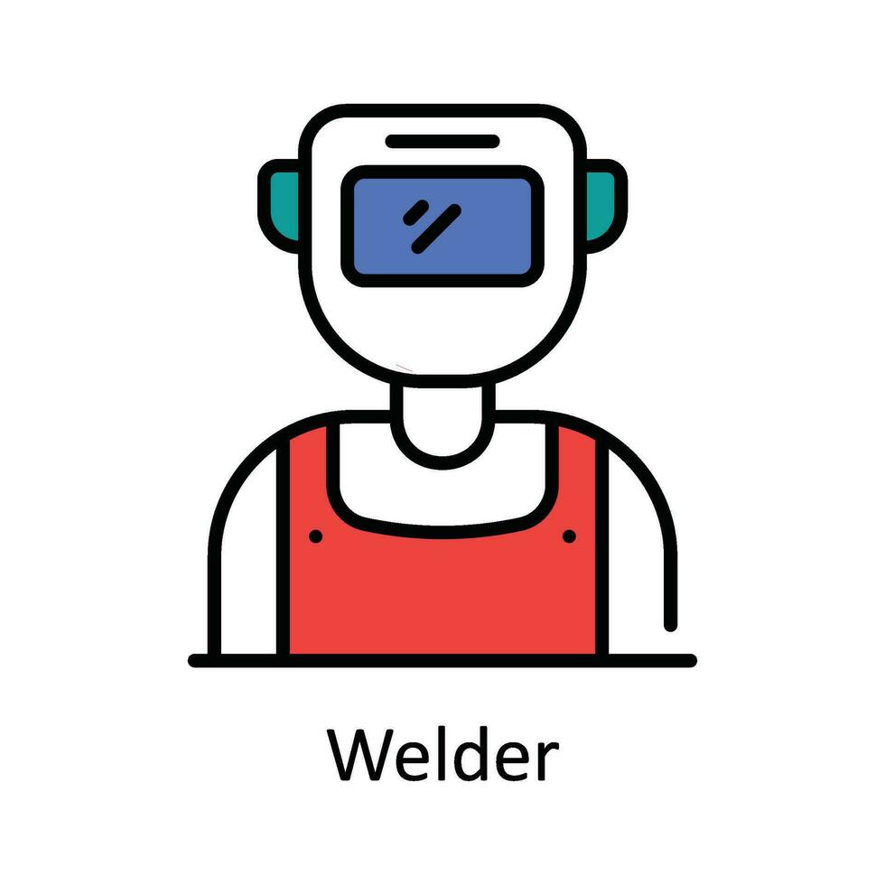 Welder Vector Fill outline Icon Design illustration. Home Repair And Maintenance Symbol on White background EPS 10 File