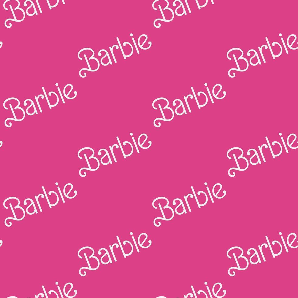 Barbie logo modelo. Moda rubio muñeca tendencia marca. vector ilustración, sin costura antecedentes