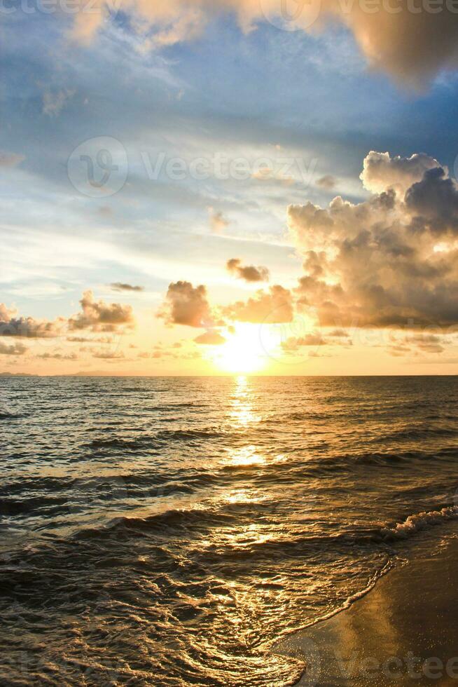 sunset on the beach. photo