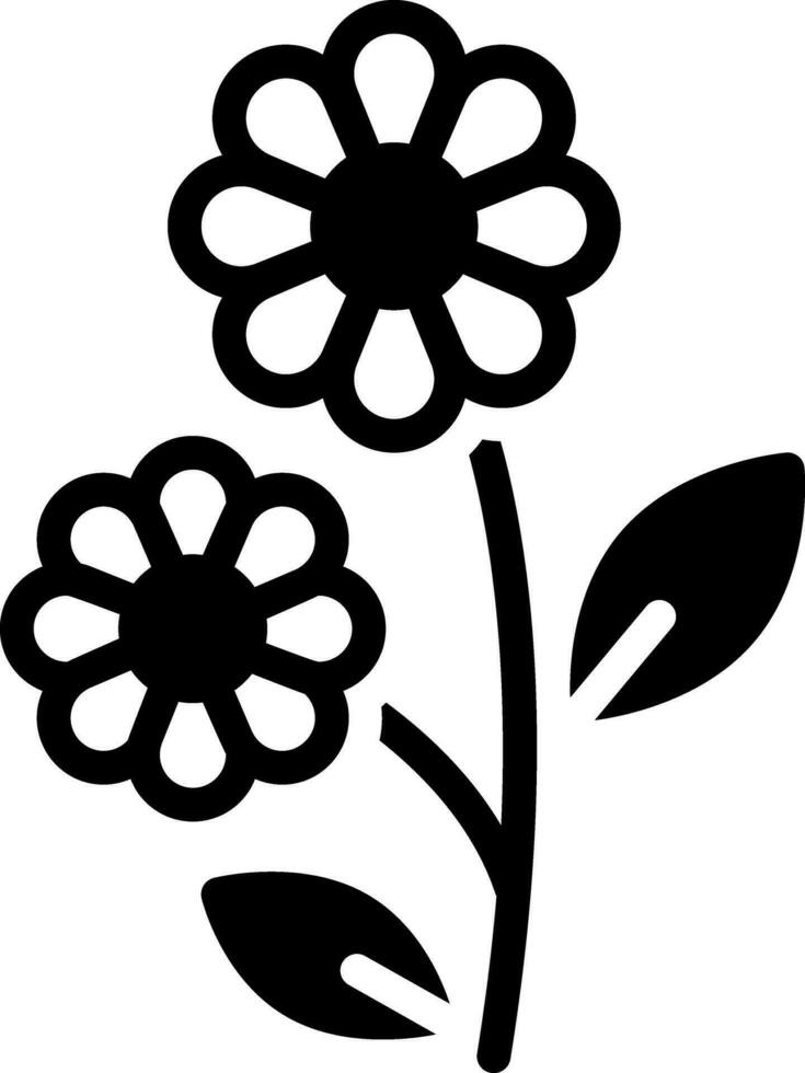 solid icon for flowers vector