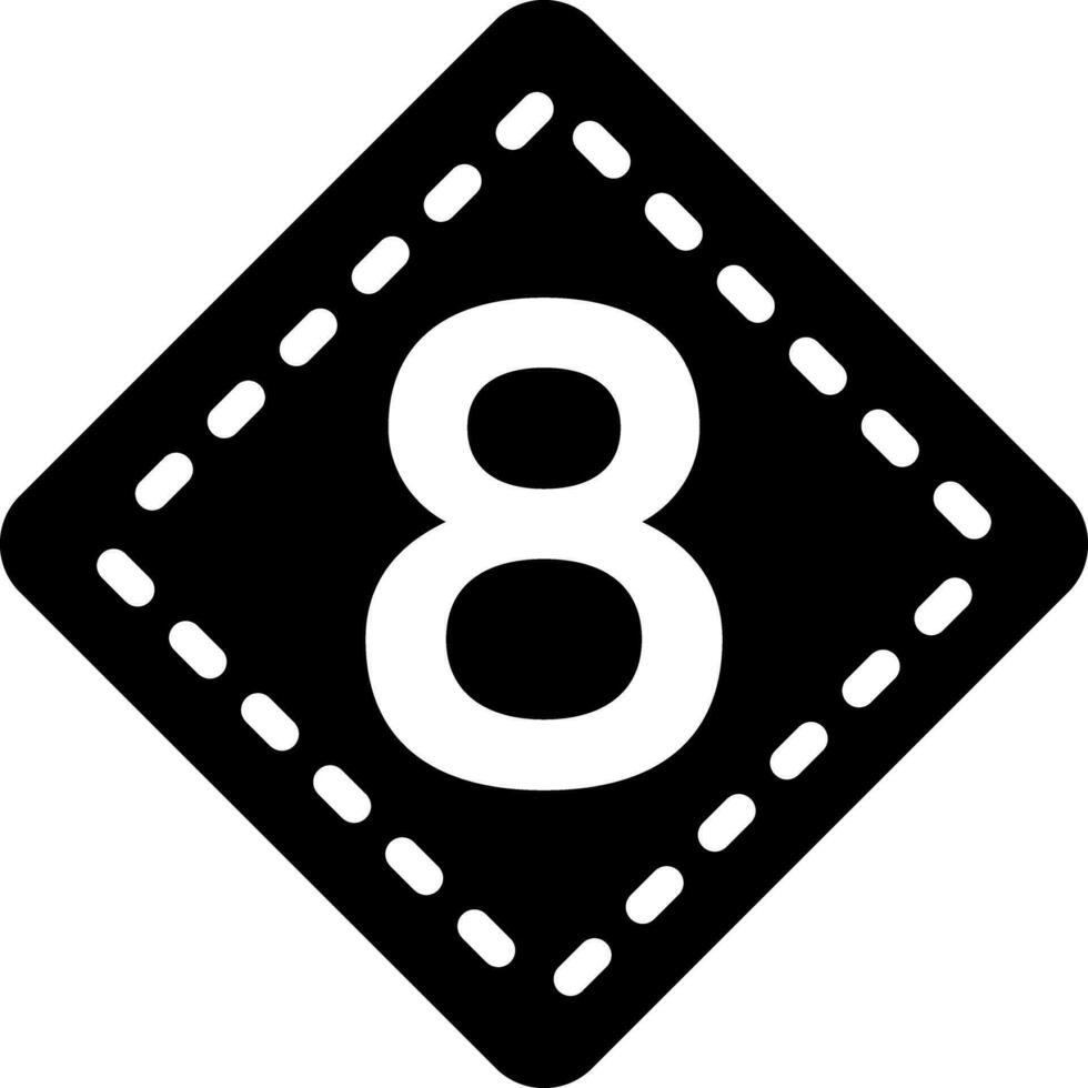 solid icon for eight vector