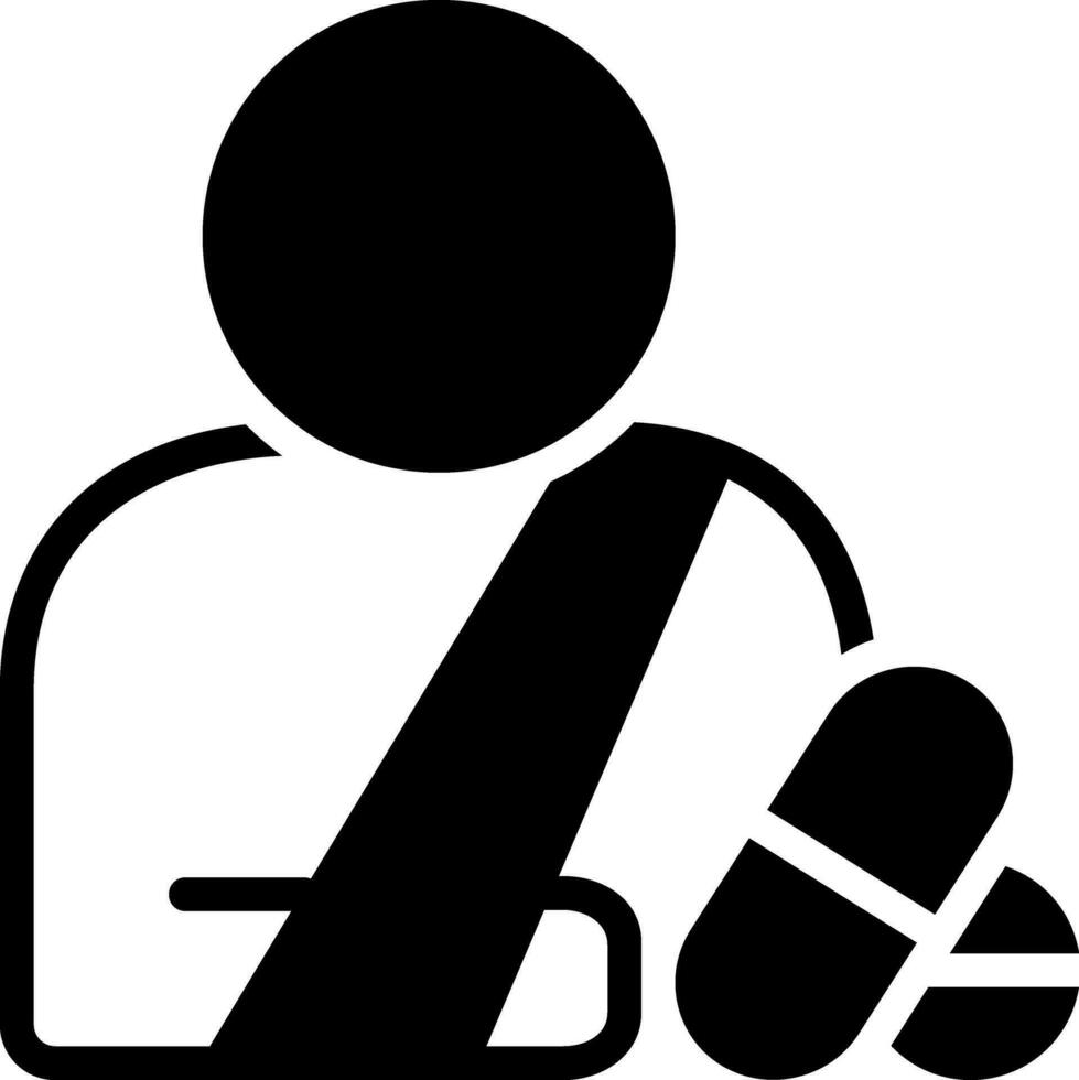 solid icon for patient vector