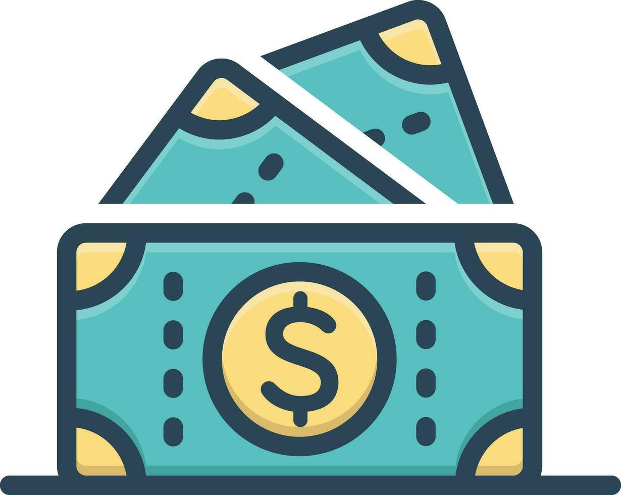 color icon for cash vector