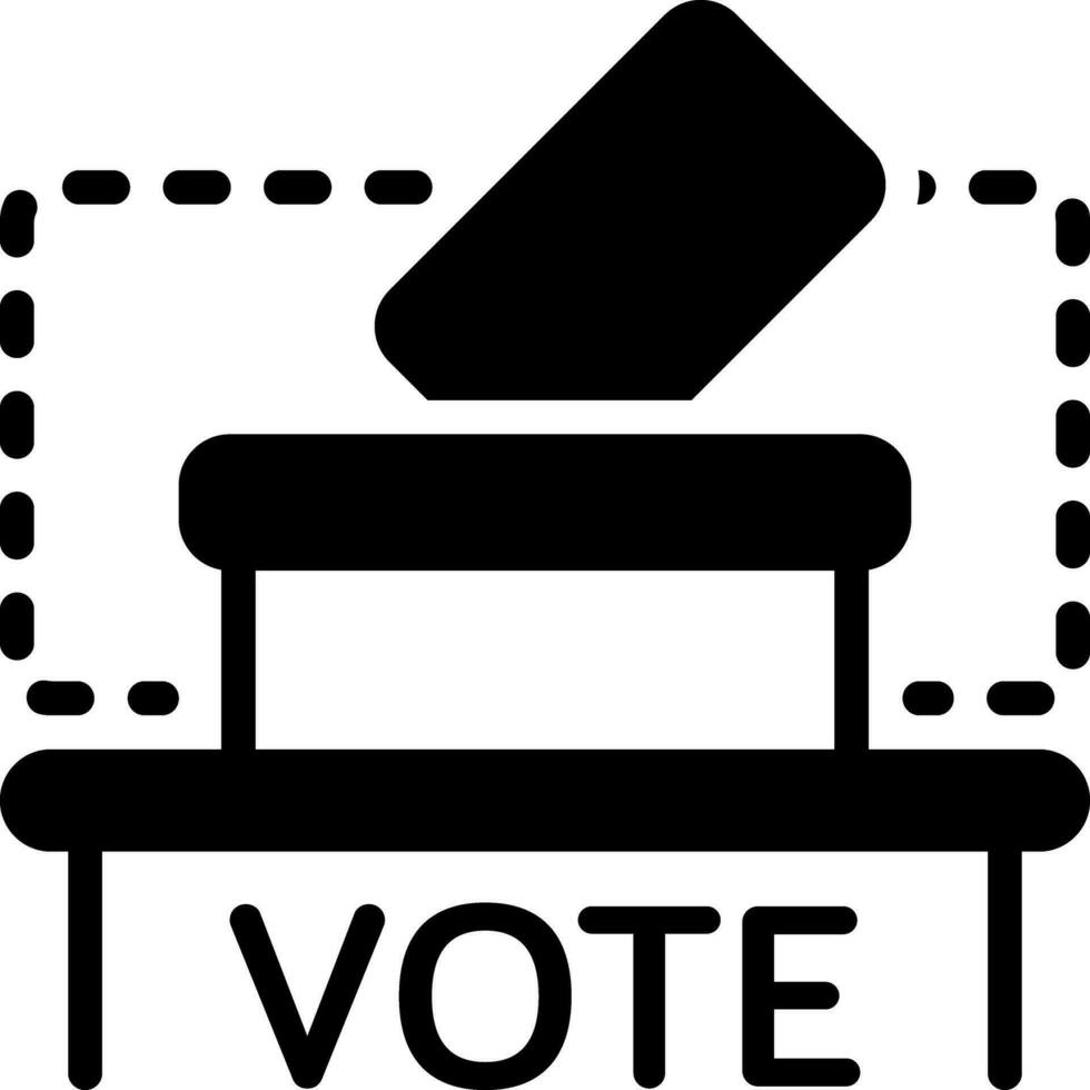 sólido icono para votar dónde vector