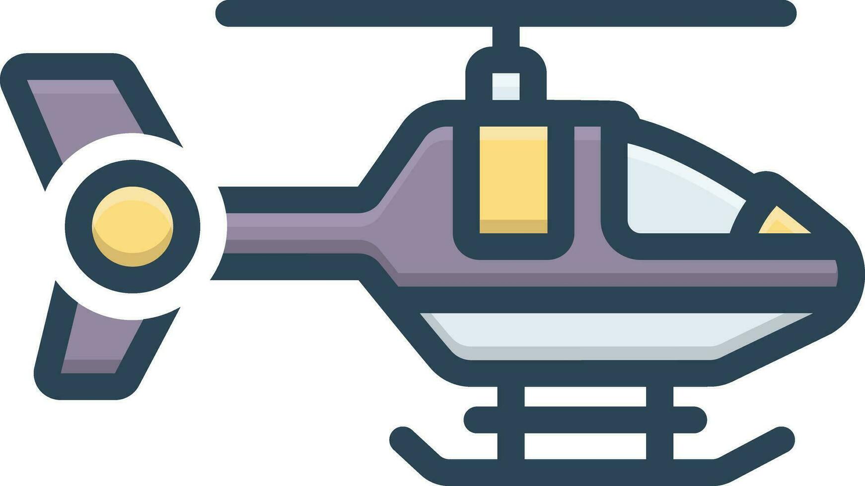color icon for helicopter vector