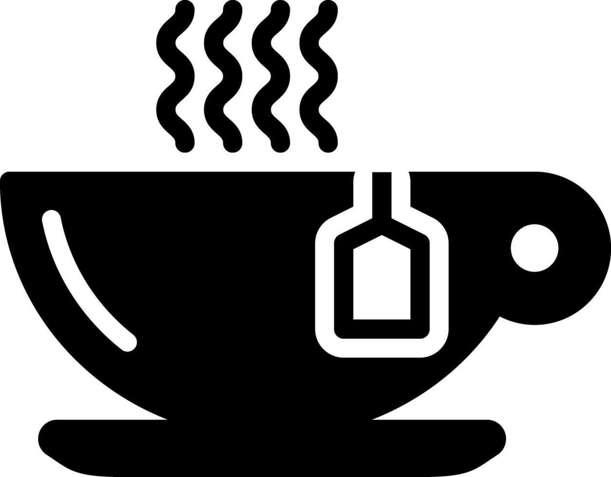 solid icon for tea vector