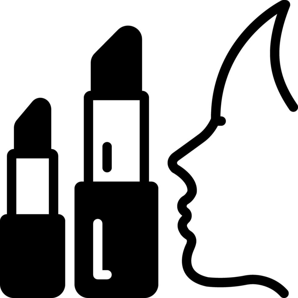 solid icon for lipstick vector