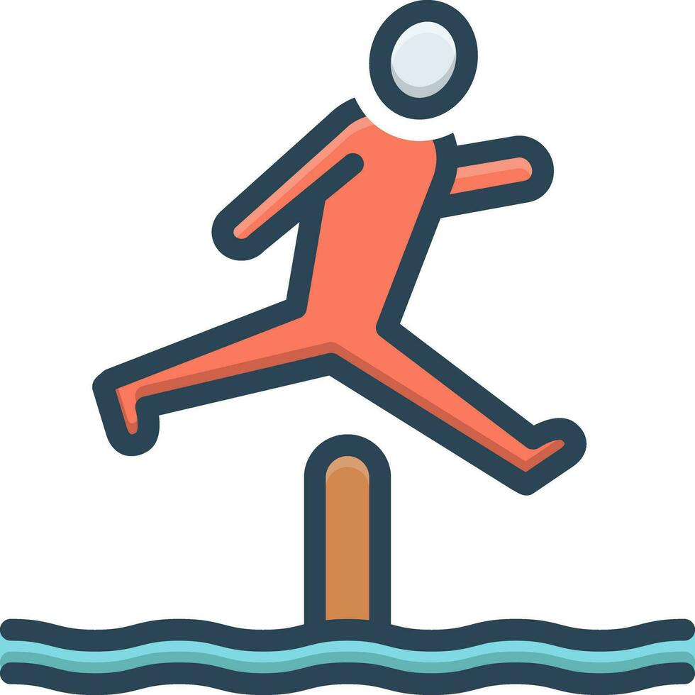 color icon for jump vector