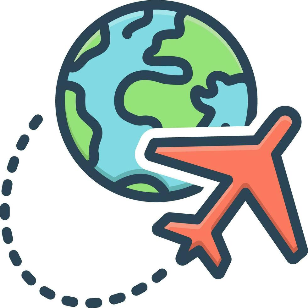 color icon for abroad vector