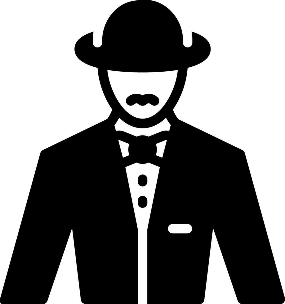 solid icon for gentleman vector
