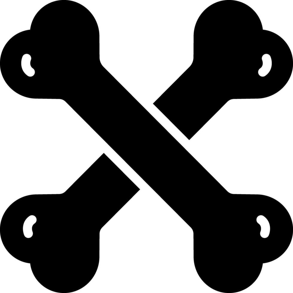 solid icon for dog bone vector
