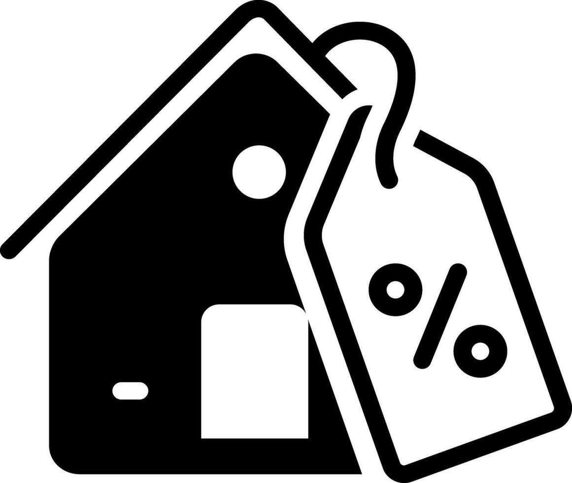 solid icon for house for sale vector