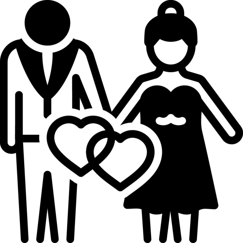 solid icon for wedding vector
