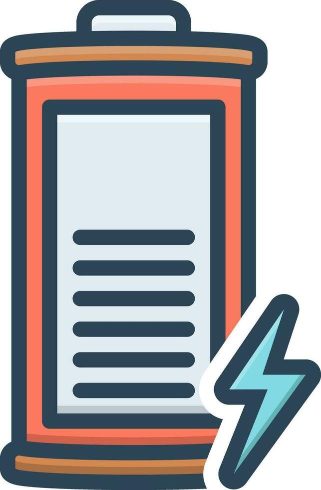 solid icon for battery vector