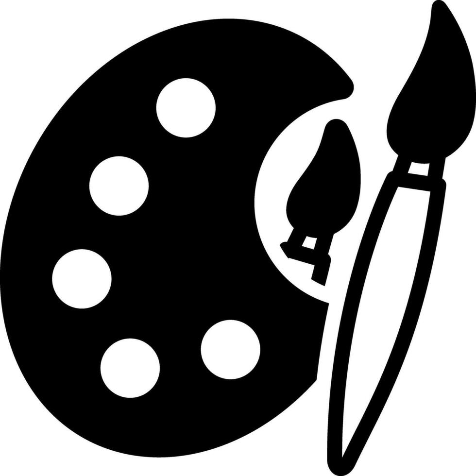 solid icon for artist paint palette vector