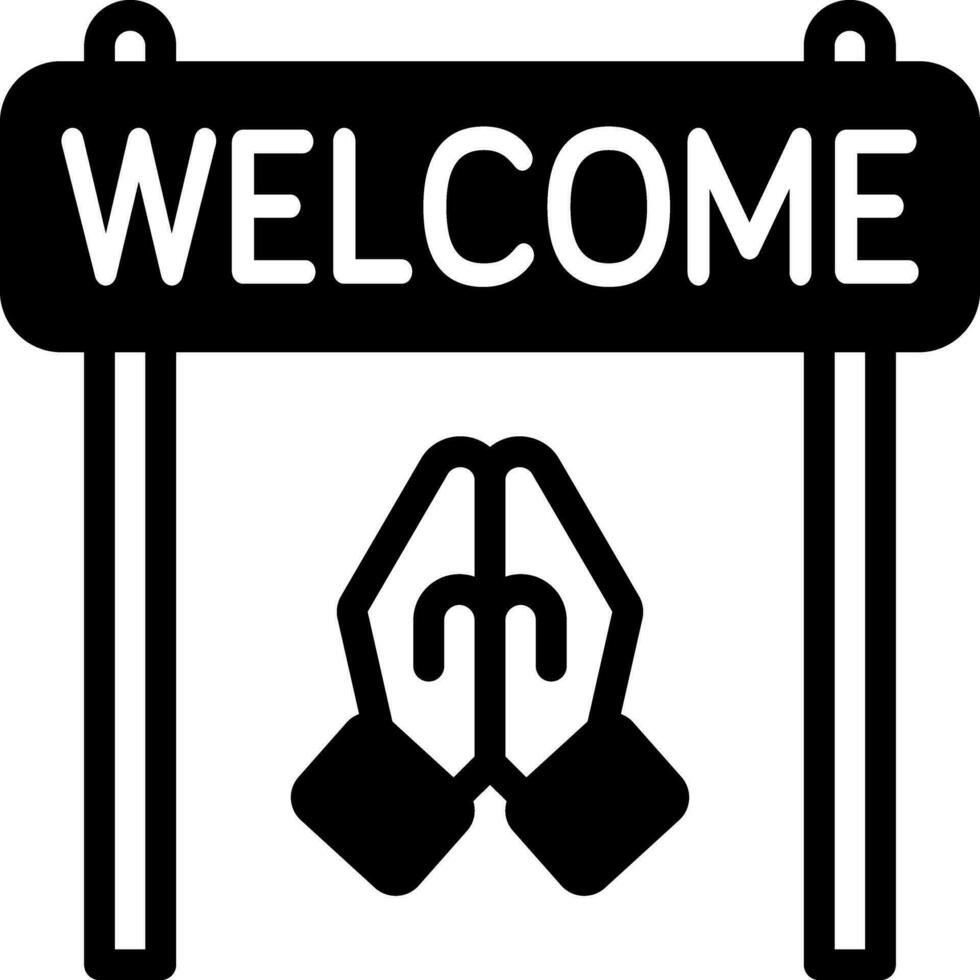 solid icon for welcome vector