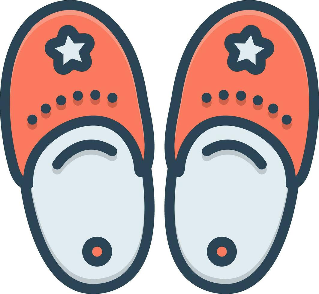 color icon for baby slipper vector