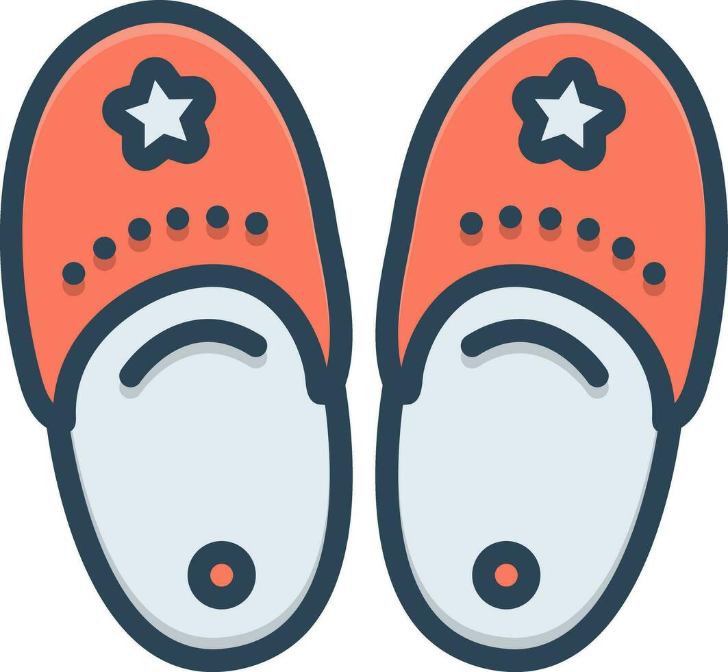 color icon for baby slipper vector