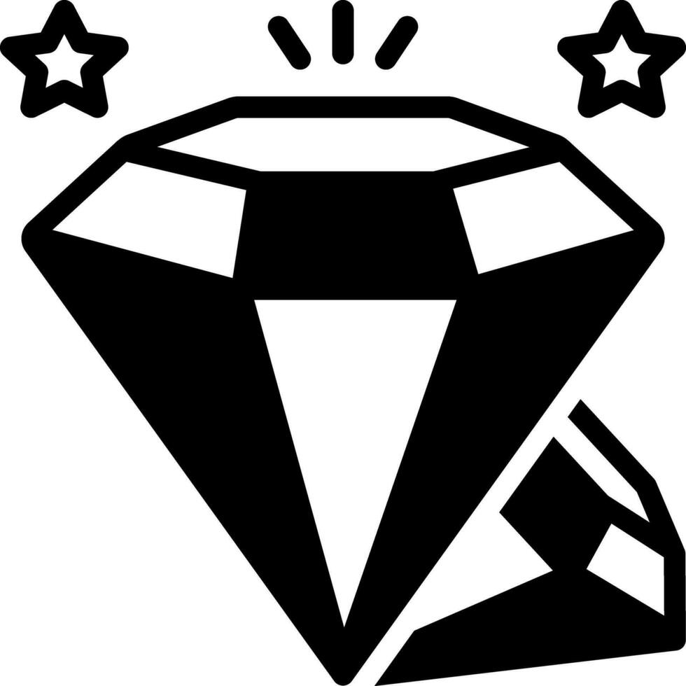 sólido icono para diamante vector