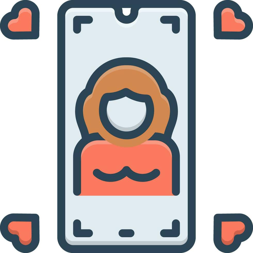 color icon for girlfriend vector