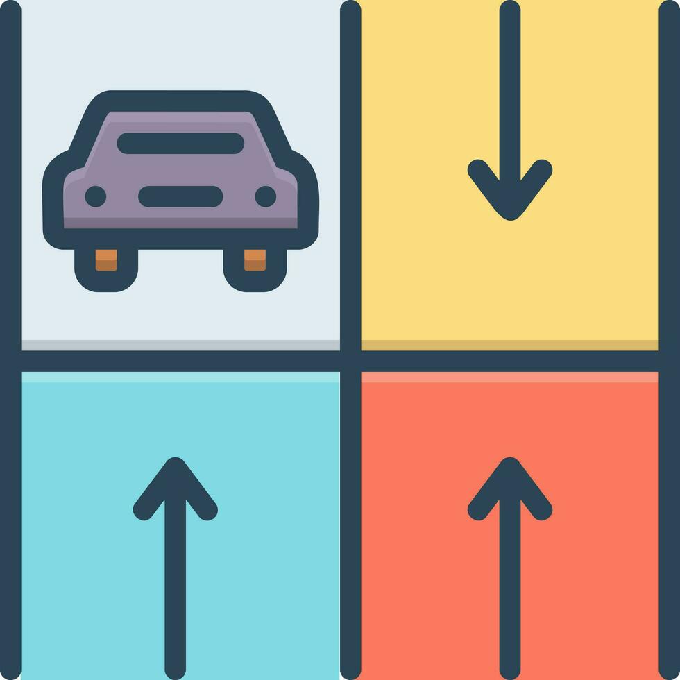 color icon for parking vector