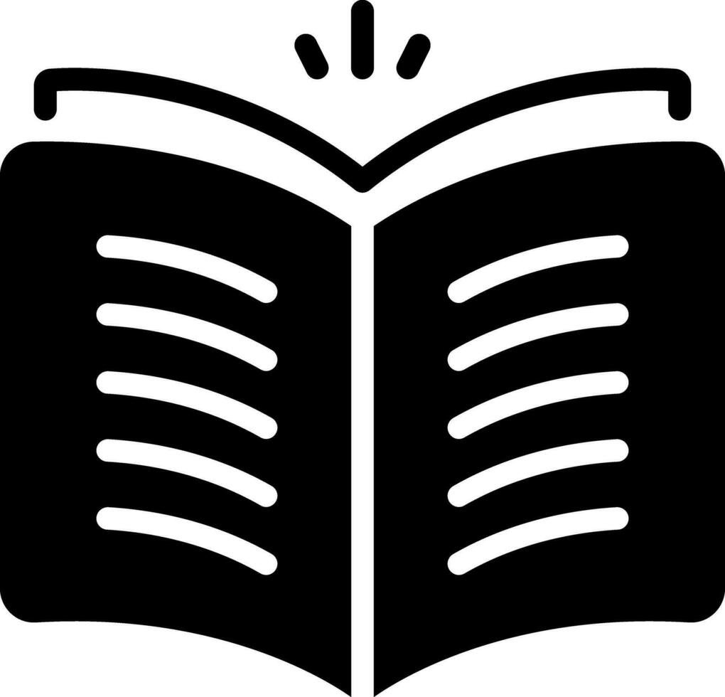 solid icon for open book vector