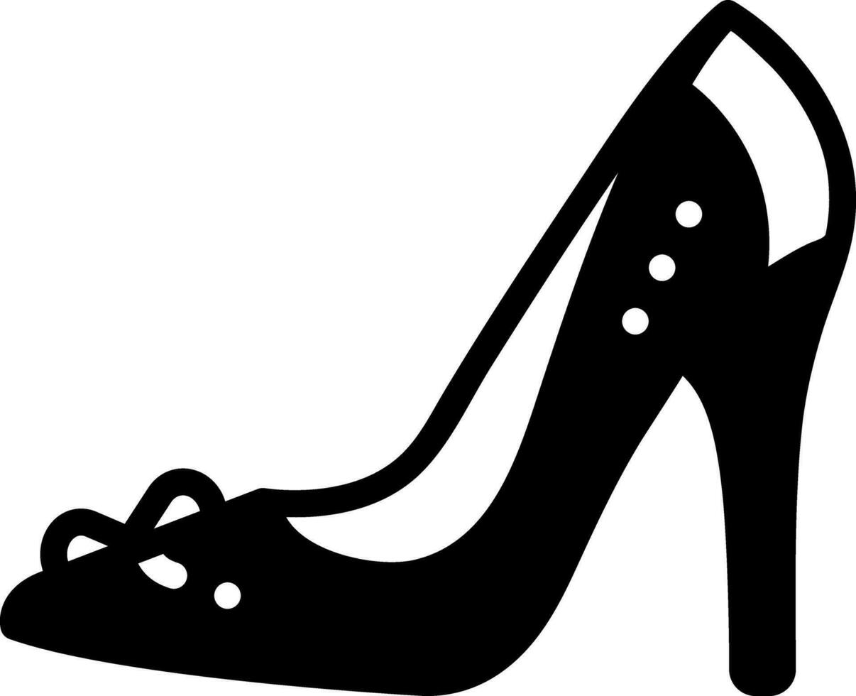 solid icon for high heel shoe vector