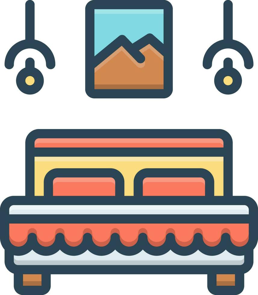 color icon for bedroom vector