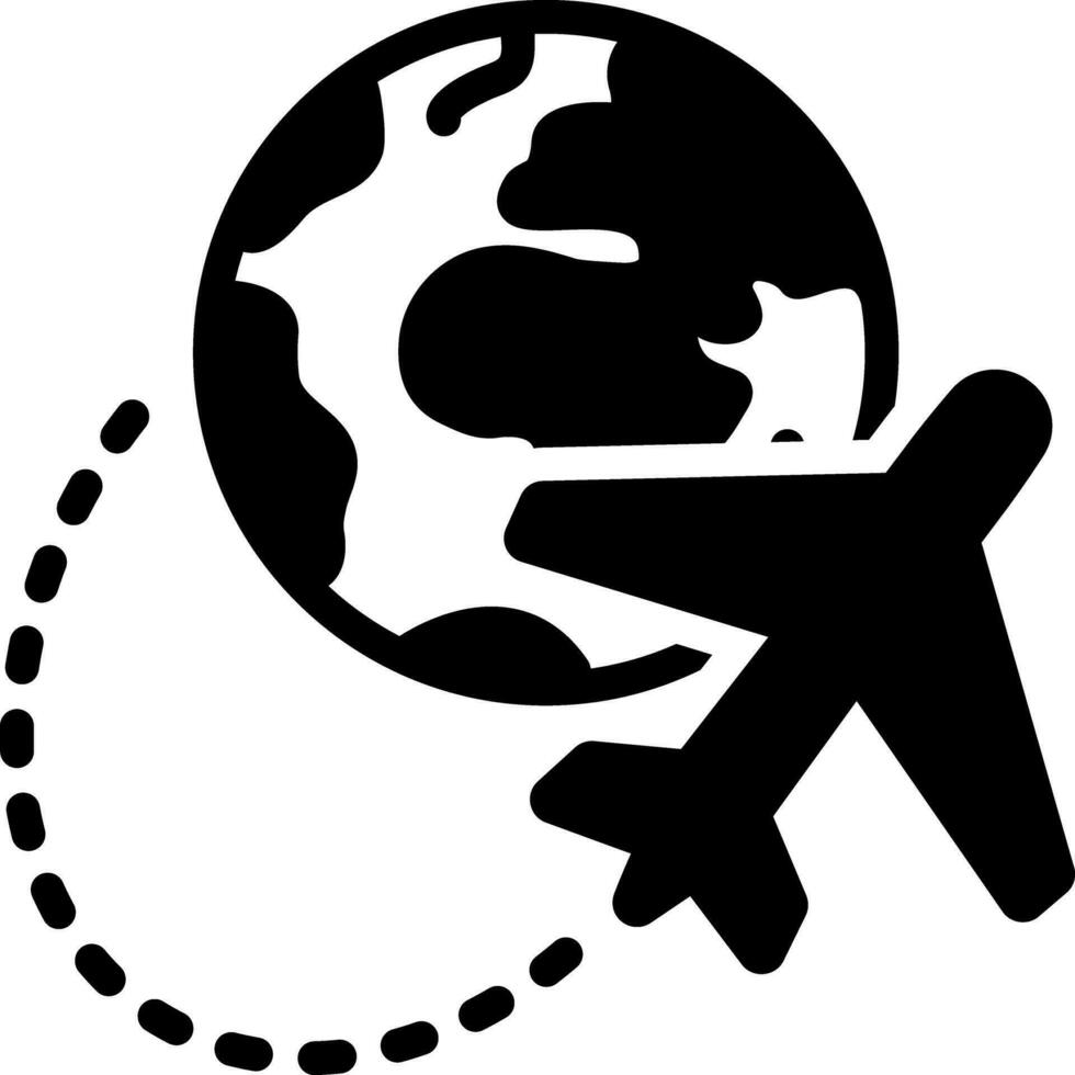 solid icon for abroad vector