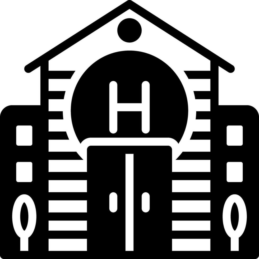 solid icon for hotel vector