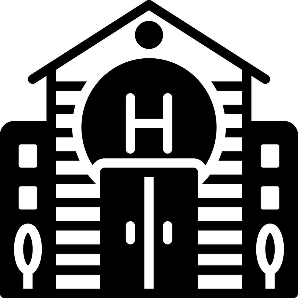 sólido icono para hotel vector