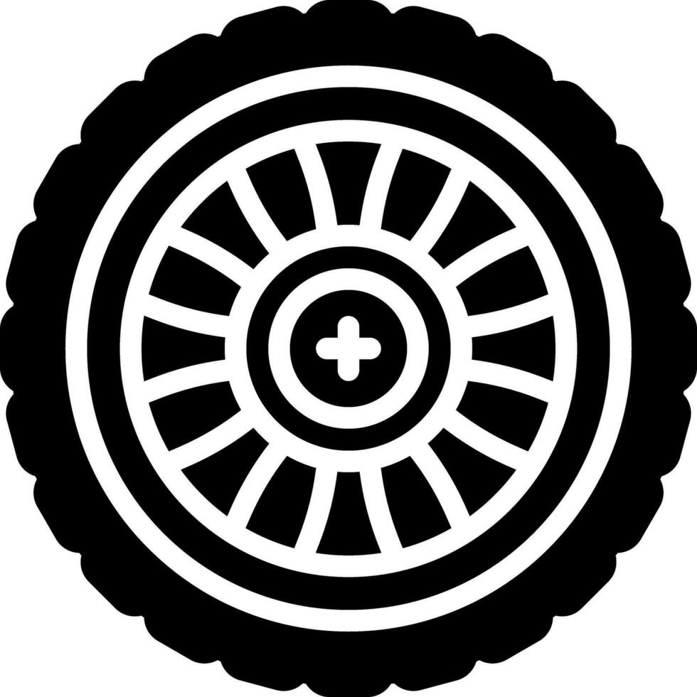 solid icon for wheel vector