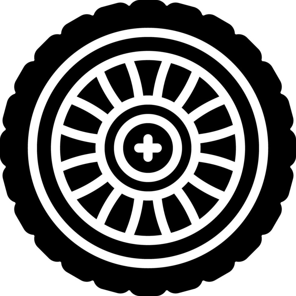 solid icon for wheel vector