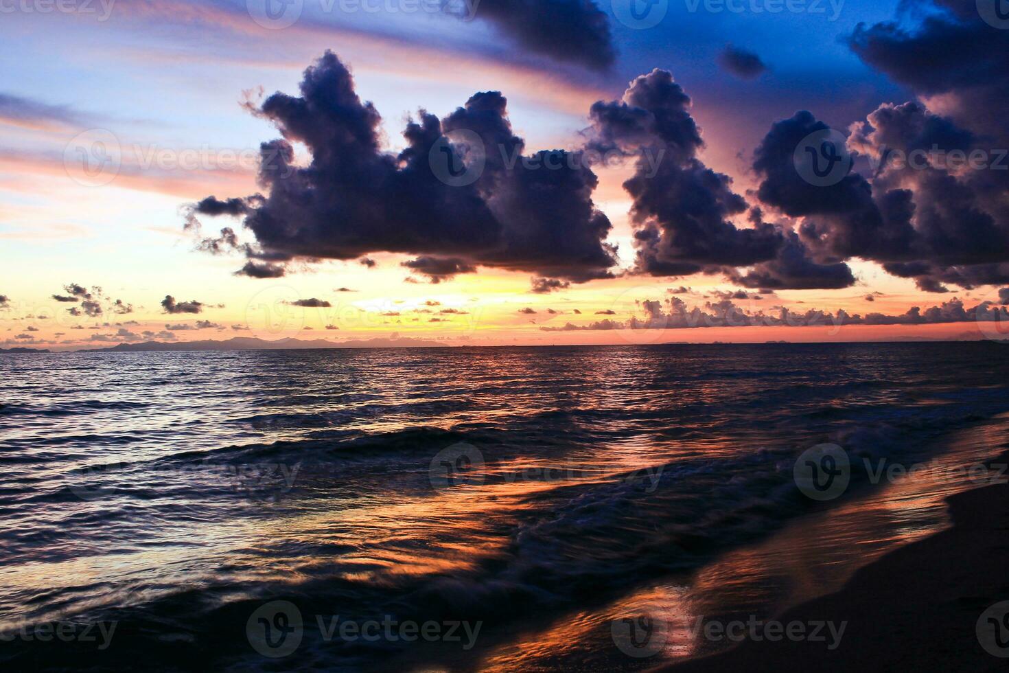 sunset on the beach. photo
