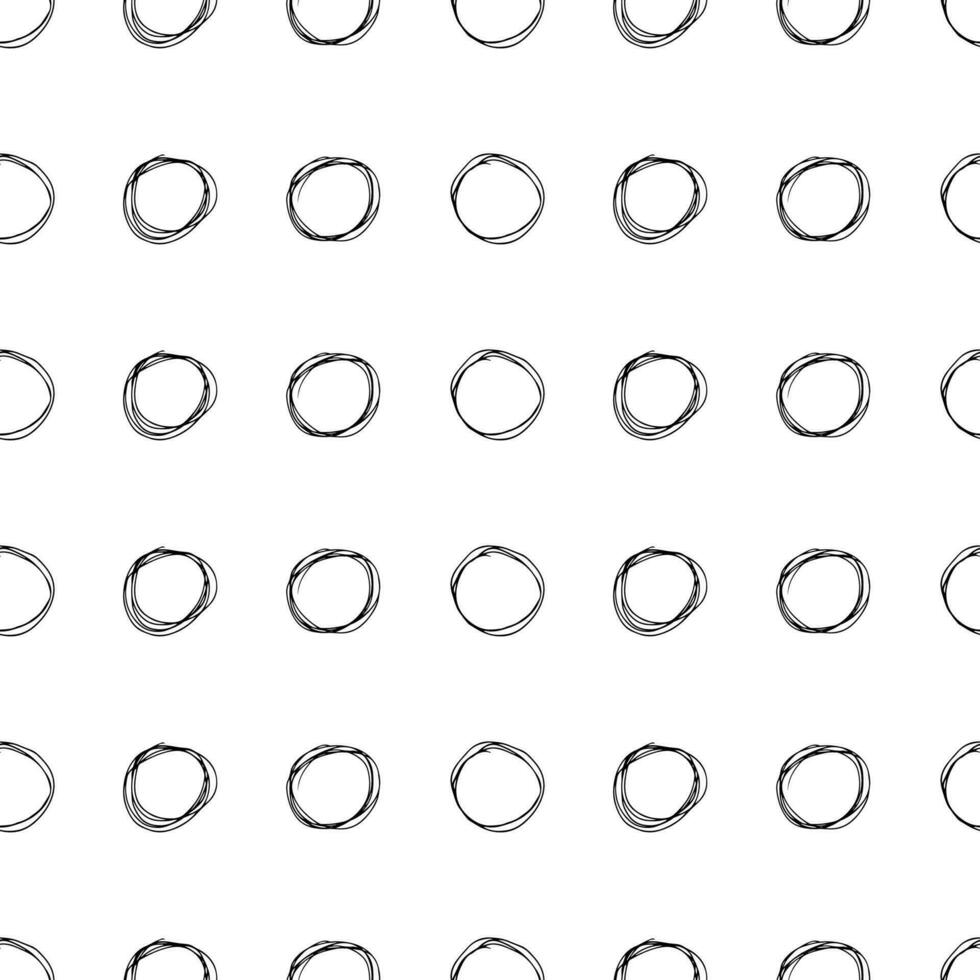 Seamless pattern with sketch circles shape vector