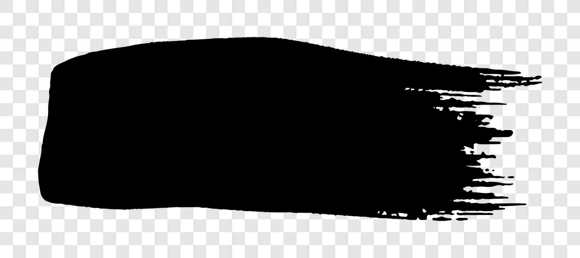 Black brush stroke. Hand drawn ink spot isolated on white vector