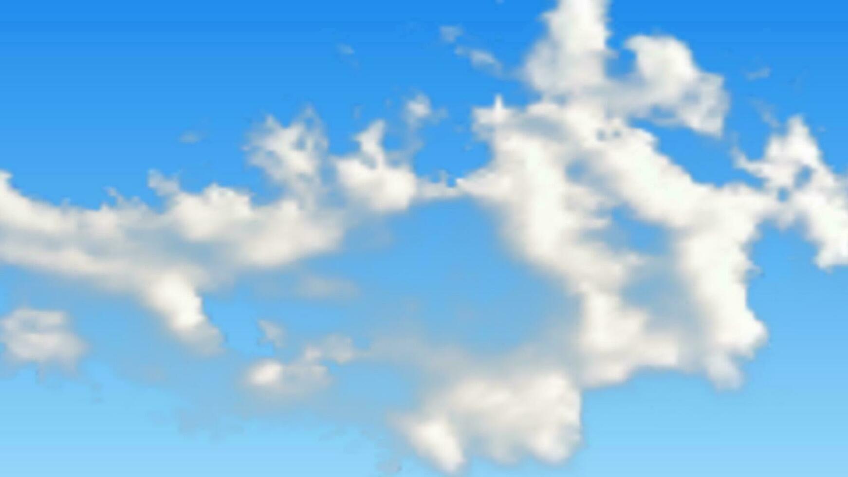 Natural background with cloud on blue sky. Realistic cloud on blue backdrop. Vector illustration