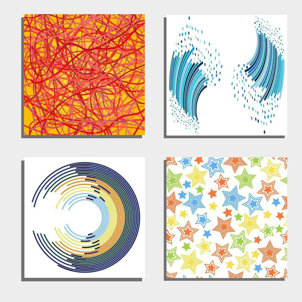 Set of four beautiful abstract backgrounds. Vector illustration.