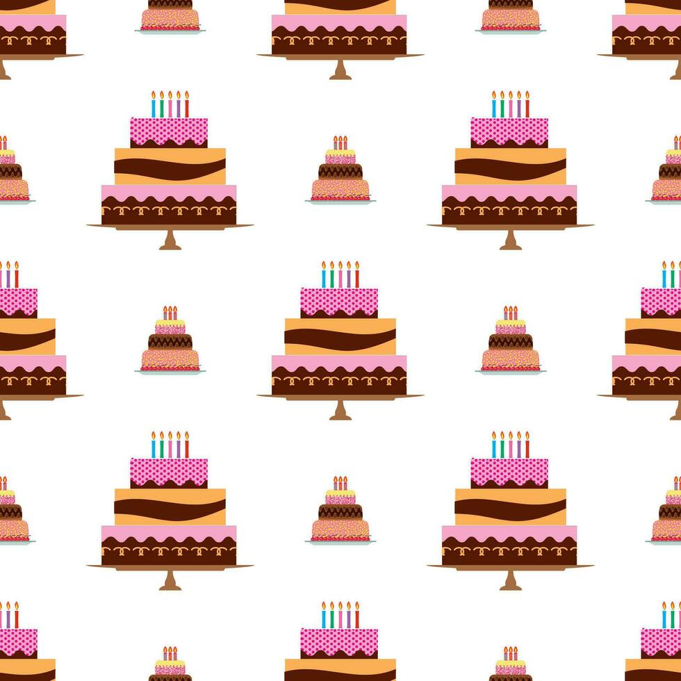 Seamless Pattern with colorful sweet cakes vector
