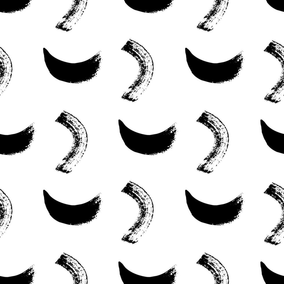 Seamless pattern with black brushstrokes vector