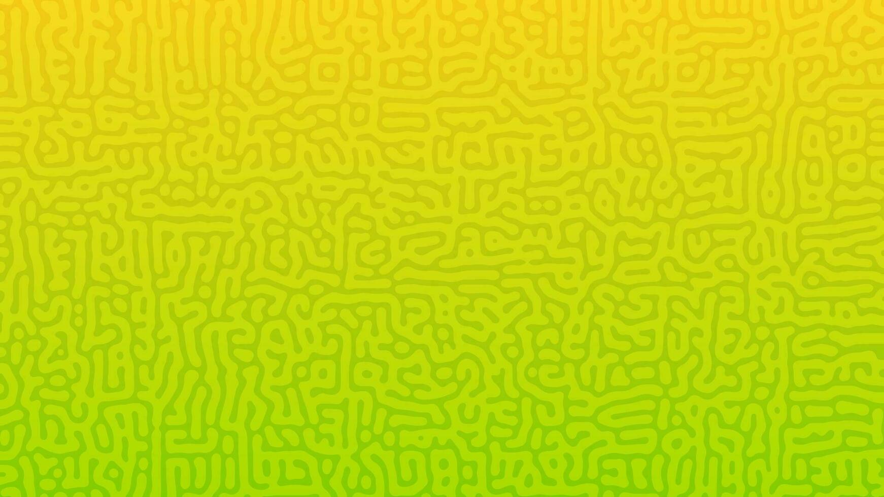 Green Turing reaction gradient background. Abstract diffusion pattern with chaotic shapes. Vector illustration.