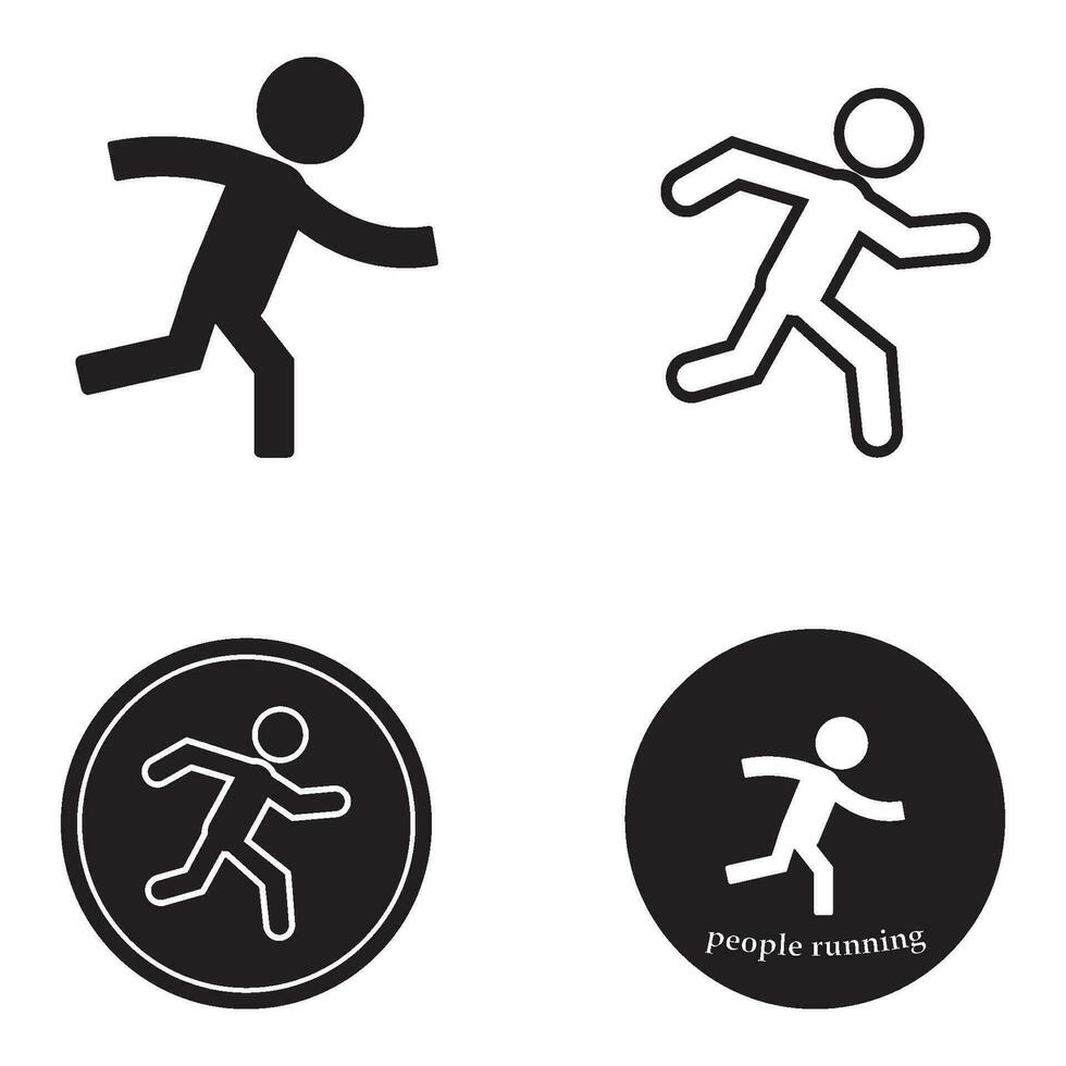 running man icon vector