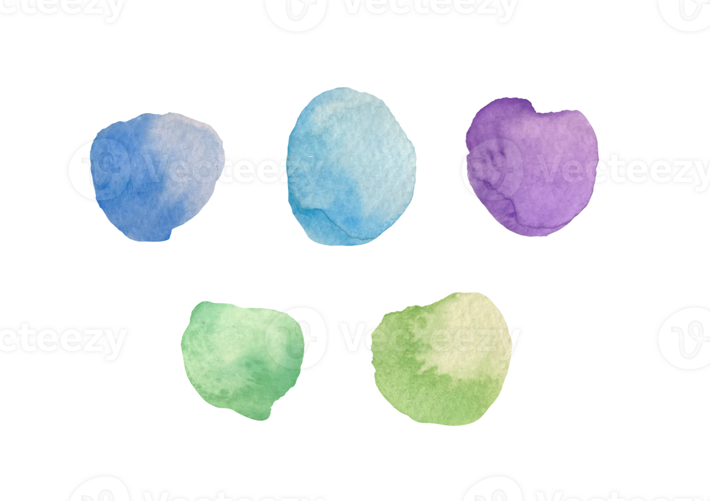 Abstract hand drawn Stain set isolated on transparent background. paint elements for design, highlighting, scrapbooking. Watercolor texture with brush strokes, different color blobs png