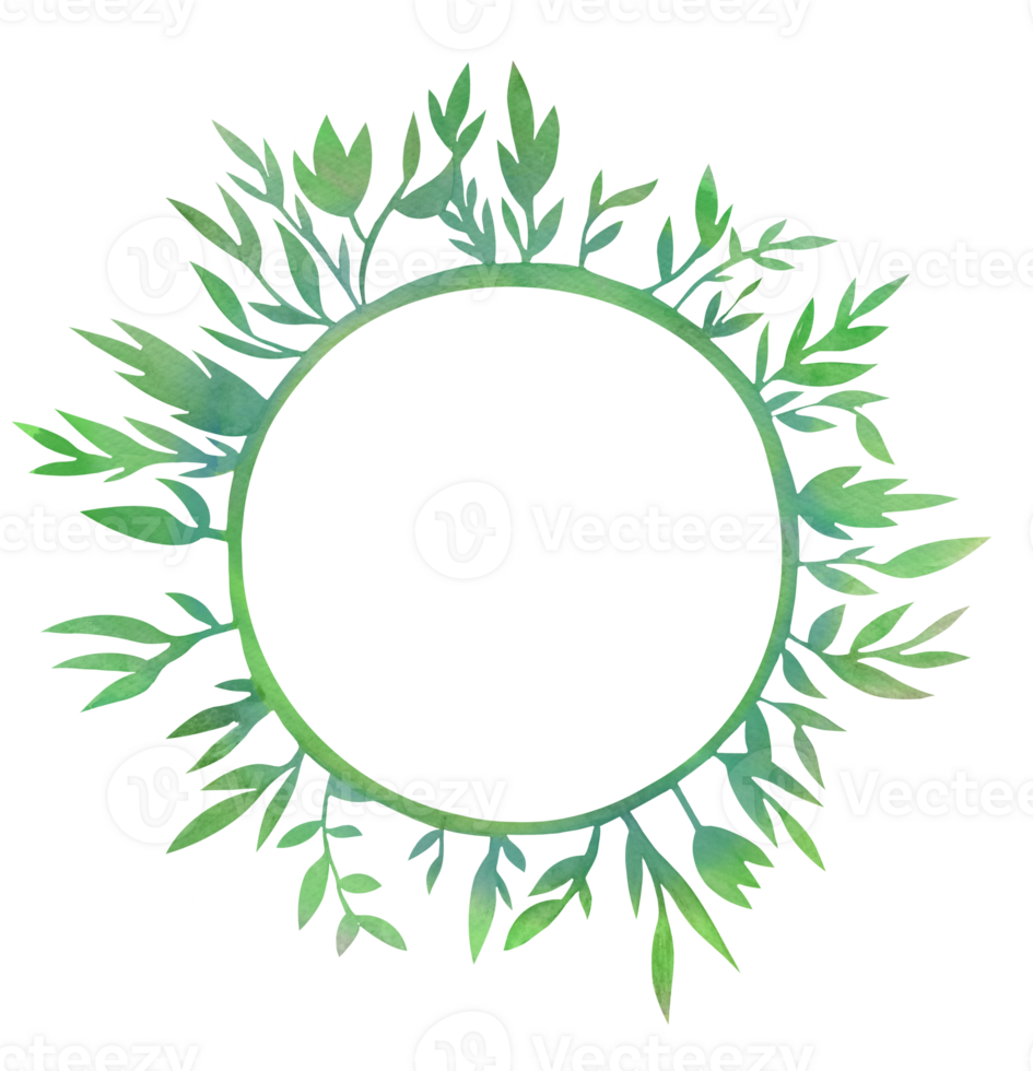 Floral wreath. Watercolor Hand drawn flower round frame. florish circle border with copy space for greeting card, wedding invitations in rustic decorate style png