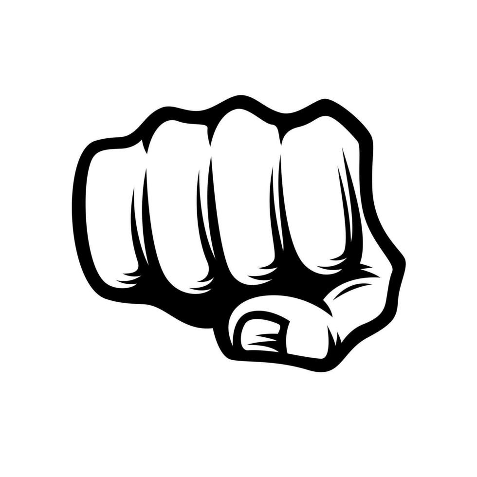 hand punch fist illustration. -vector vector